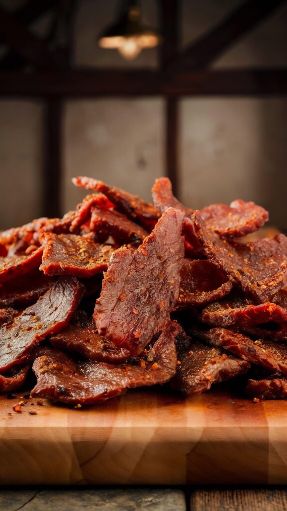 Delicious and tender best beef jerky strips with a perfect seasoning