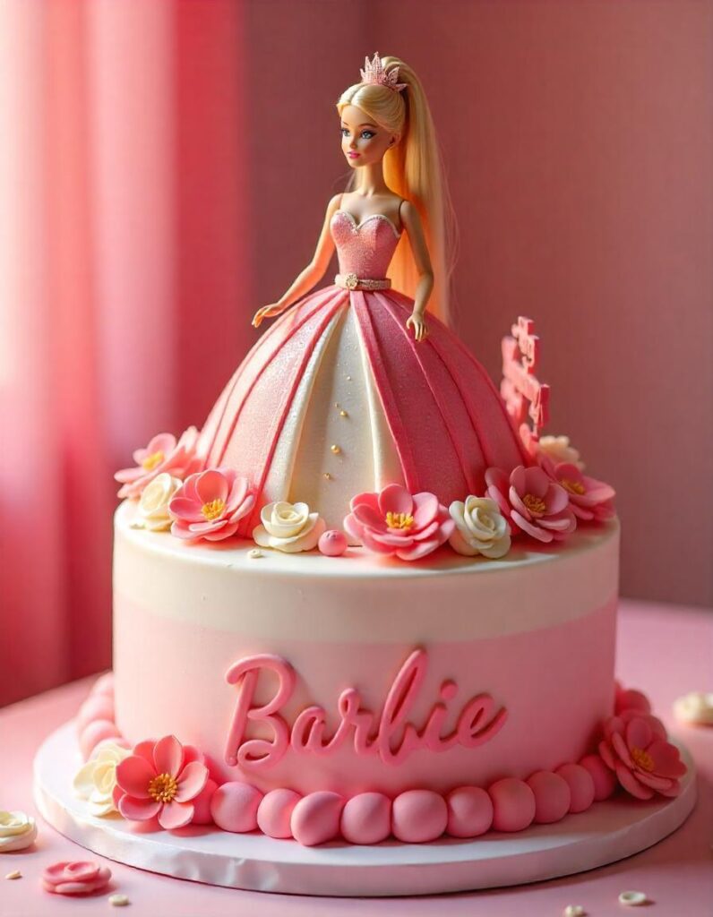 Homemade Barbie cake