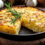 Homemade Passover Potato Pie with a golden top and creamy potato filling, perfect for Passover celebrations.