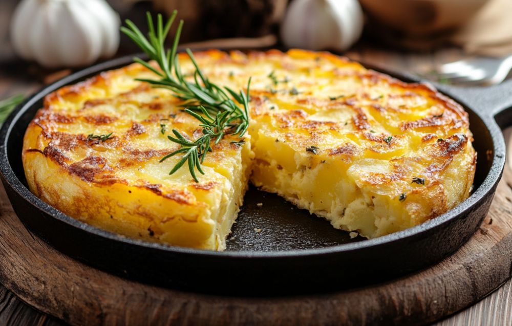 Homemade Passover Potato Pie with a golden top and creamy potato filling, perfect for Passover celebrations.