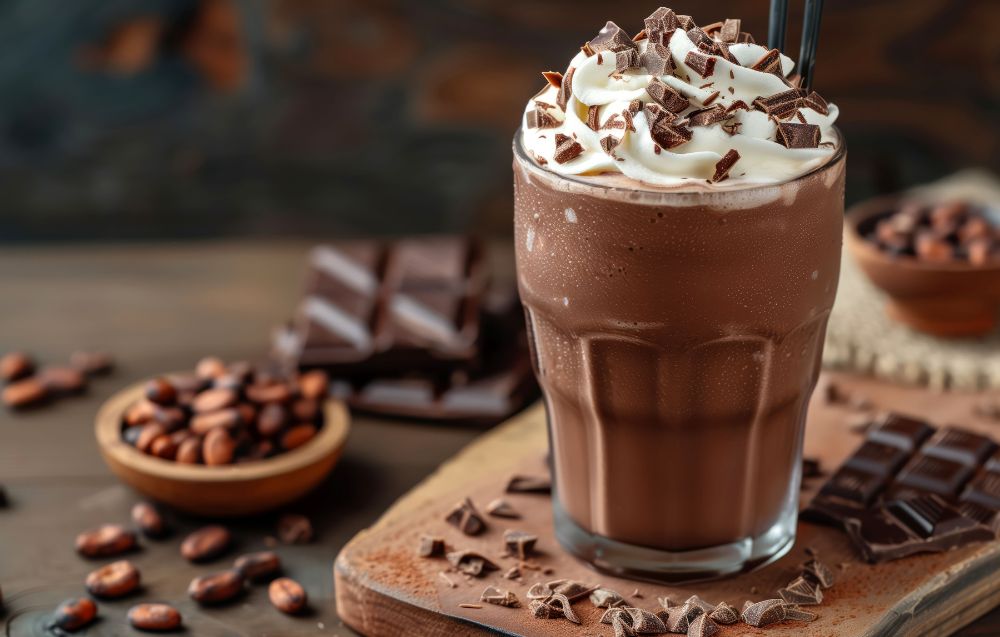 Delicious chocolate milk drink